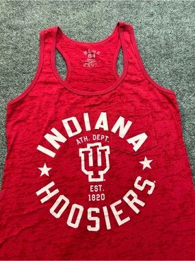 Blue 84 Red Indiana Hoosiers Tank Top with White Print
